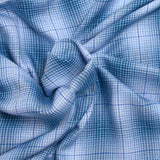 Viscose tissée teinte Laura à carreaux bleu