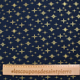 Printed cotton poplin gilded spark marine background