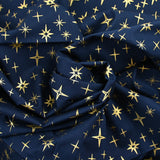 Printed cotton poplin gilded spark marine background