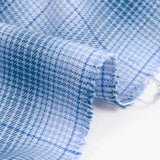 Viscose tissée teinte Laura à carreaux bleu