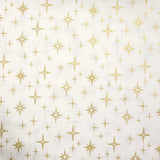 Popeline de coton imprimée étincelle doré fond blanc