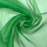 Mousseline 100% soie unie vert menthe changeant vert