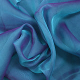 100% muselina de seda liso azul cambiando violeta