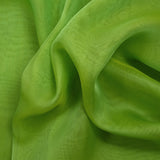 Mousseline 100% soie unie vert pomme changeant anis