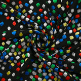 Maille velours confettis en carnaval fond noir