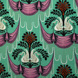 Crêpe viscose imprimé bel air fond turquoise