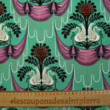 Crêpe viscose imprimé bel air fond turquoise