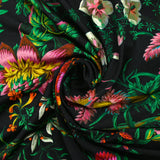 Maille de viscose satinée imprimée Beverly Hills fond noir