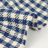 Coton tissé-teint à carreaux bleu et écru