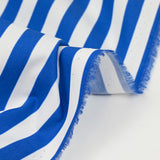 Coton imprimé rayé 1cm bleu et blanc