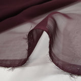 Mousseline de 100% soie unie lie de vin