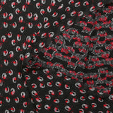 Maille lurex spirale rouge et argent fond noir