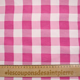 Vichy woven-dyed polyviscose 30 mm white and pink