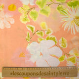 Tencel imprimé botanique fond pêche