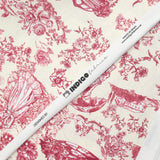 Coton imprimé toile de Jouy Maël bordeaux fond écru