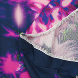 Jacquard de viscose satiné imprimé fleurs d'artifice fond bleu nuit