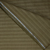 Coton lin rayé Lurex doré fond kaki