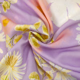 Tencel imprimé botanique fond lilas