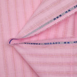 Coton lin rayé Lurex doré fond rose layette