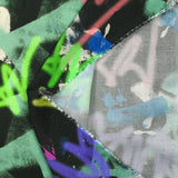 Viscose imprimée graffitis fond noir