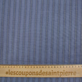 Coton lin rayé Lurex doré fond bleu barbeau