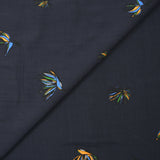 Viscose imprimée oiseaux de paradis fond bleu nuit