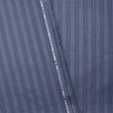 Coton lin rayé Lurex doré fond bleu barbeau