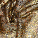 Soie dévorée lancée découpée dorée léopard