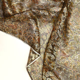 Soie dévorée lancée découpée dorée léopard