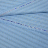 Coton lin rayé Lurex doré fond bleu ciel