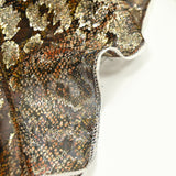 Soie dévorée lancée découpée dorée léopard