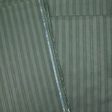 Coton lin rayé Lurex doré fond vert jade foncé