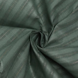 Coton lin rayé Lurex doré fond vert jade foncé