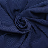 Jersey de viscose côtelé bord-côte Lucie marine