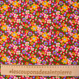 Fundación roja de algodón de algodón estampado de Louison Flower