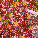 Fundación roja de algodón de algodón estampado de Louison Flower