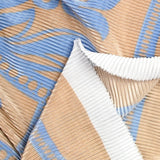 Plissé polyester imprimé Versailles café et bleu