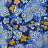 Cotton printed abyss floral navy background