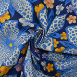 Cotton printed abyss floral navy background