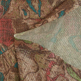 Maille polyester lamée éclat d'antan turquoise et rose fond beige