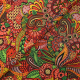 Red cashmere labyrinth print cotton
