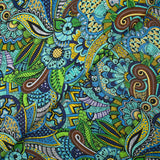 Blue cashmere labyrinth print cotton