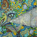Blue cashmere labyrinth print cotton