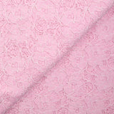 Dentelle fleurs des champs fond rose