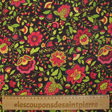 Strawberry red bohemian garden print cotton