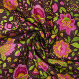 Bubblegum pink bohemian garden print cotton