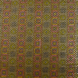 Jacquard polyester lamé frise de vinyls fond beige