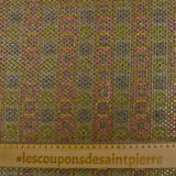 Jacquard polyester lamé frise de vinyls fond beige