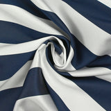 Satin de soie mélangée rayé marine et blanc