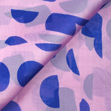 Organza of 100% printed Silk Pois Mauve Fond